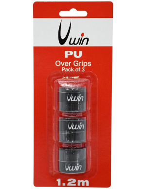 Uwin Non-Slip PU Over Grip 1.2m 3pk - Black